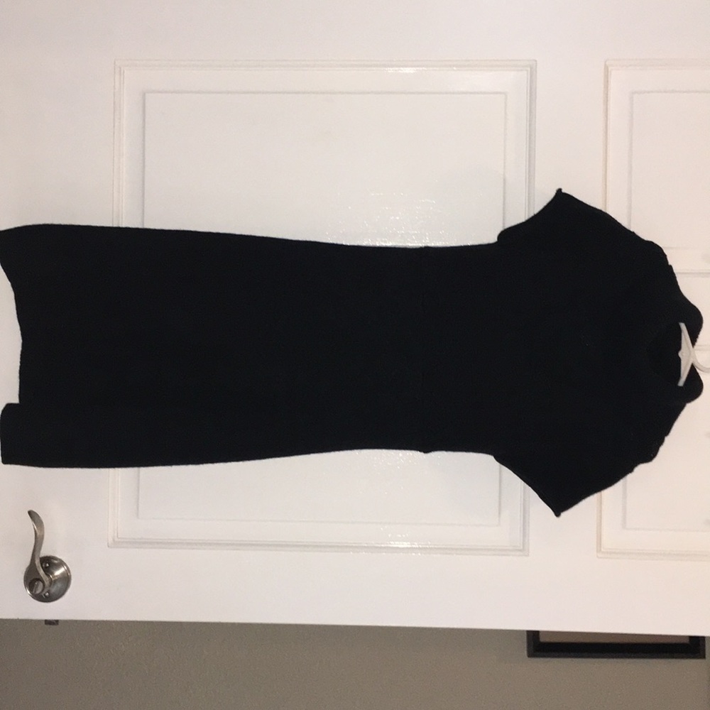 Black turtleneck knit dress